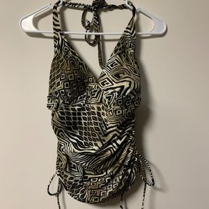 Brown and Tan Tankini Top - Size 10